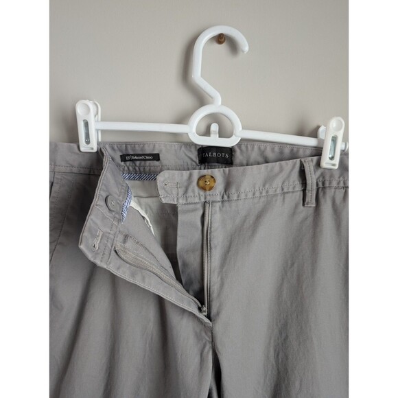 Talbots Pants Gray Relaxed Chino Straight Leg Mid-Rise Flat Front Size 12P - Picture 6 of 8